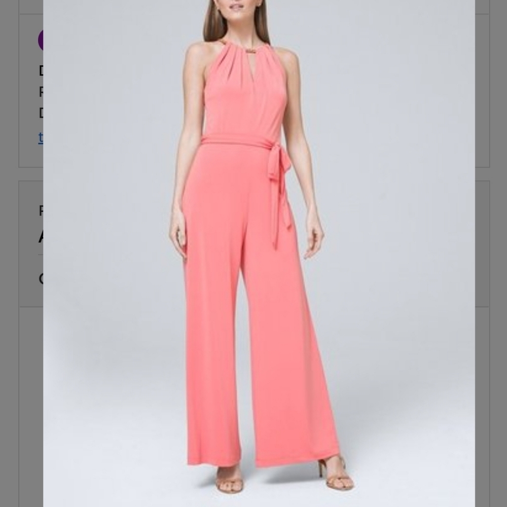 White house black market tea rose jumpsuit 2